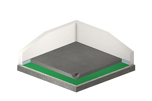 REGUPOL sound 12 unter Zementestrich (1-lagig)