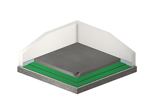 REGUPOL sound 17 unter Zementestrich (2-lagig)