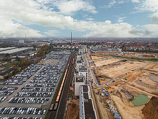 Wohnquartier Lichtenreuth neben Bahninfrastruktur mit REGUPOL vibration für Erschütterungsschutz und ressourcenschonendes Bauen.