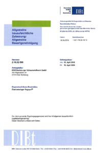 REGUPOL vibration abZ Z-16.32-500 und Z-16.32-527 gültig bis 18.04.2024