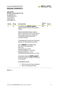 REGUPOL comfort 8 auf Bentondecke unter Renoscreed