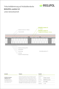 REGUPOL comfort 12 und REGUPOL comfort S1 unter Zementestrich auf Holzbalkendecke