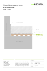 Trittschallmessung REGUPOL sound 12 unter Zementestrich (1-lagig)