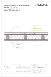 REGUPOL comfort 12 und REGUPOL comfort S1 unter OSB Trockenestrich auf Holzbalkendecke